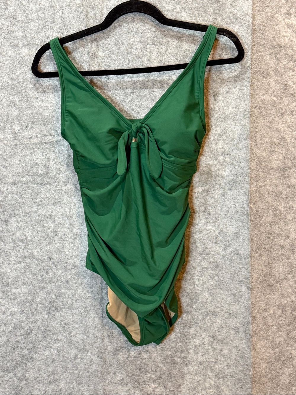 Kina SolGreen One Piece Swimsuit M Tie Front Ruched Sea Level Green One Piece
